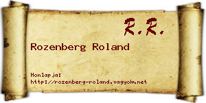 Rozenberg Roland névjegykártya